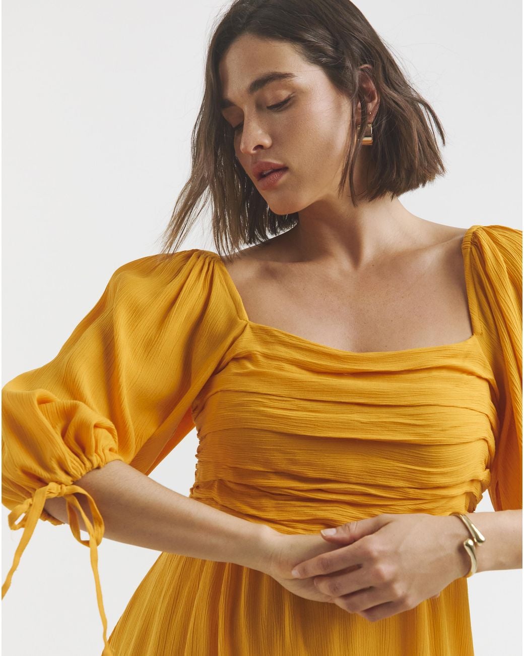 Simply Be Metallic Crinkle Soft Volume Dress