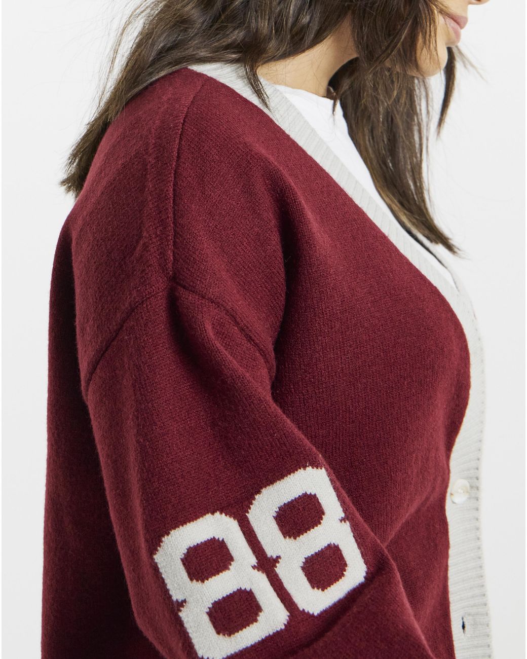 Native Youth Red Knitted Cardigan