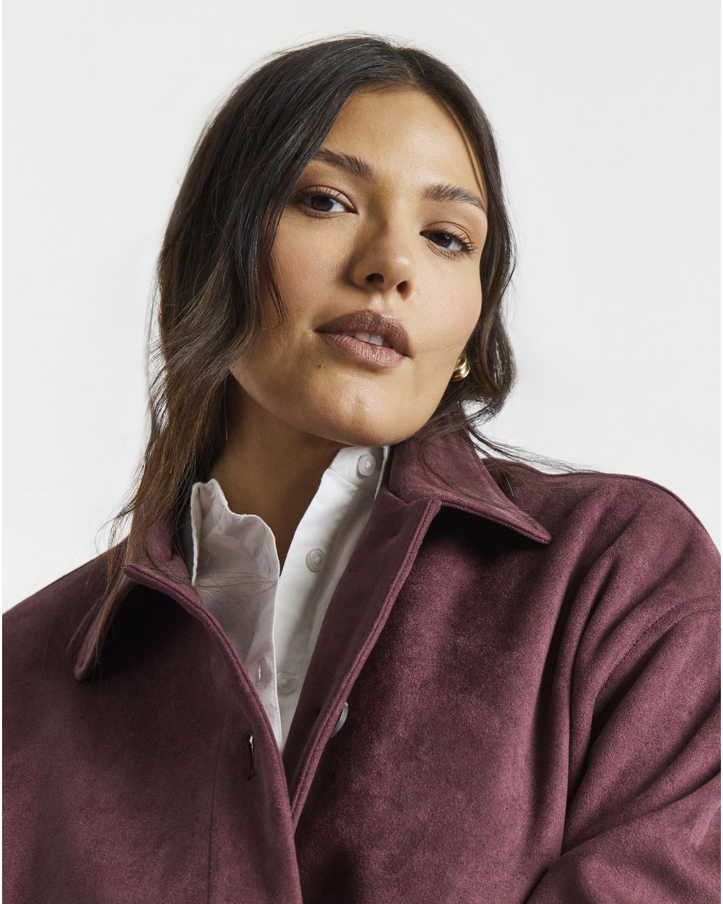 Simply Be Red Suedette Pocket Shacket
