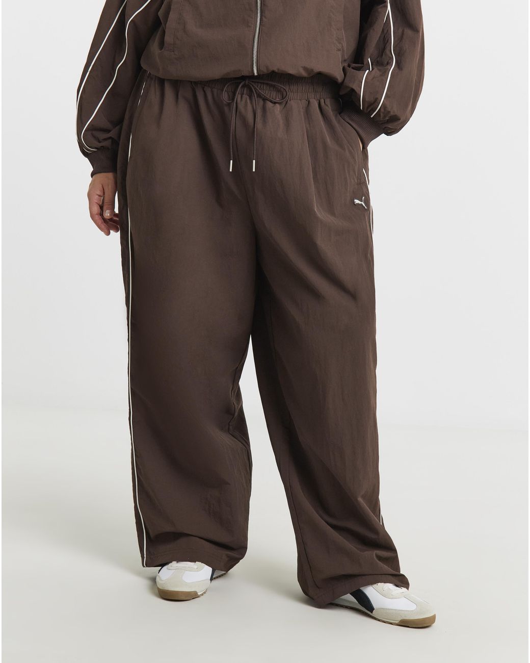 PUMA Brown Relaxed Woven Track Pant