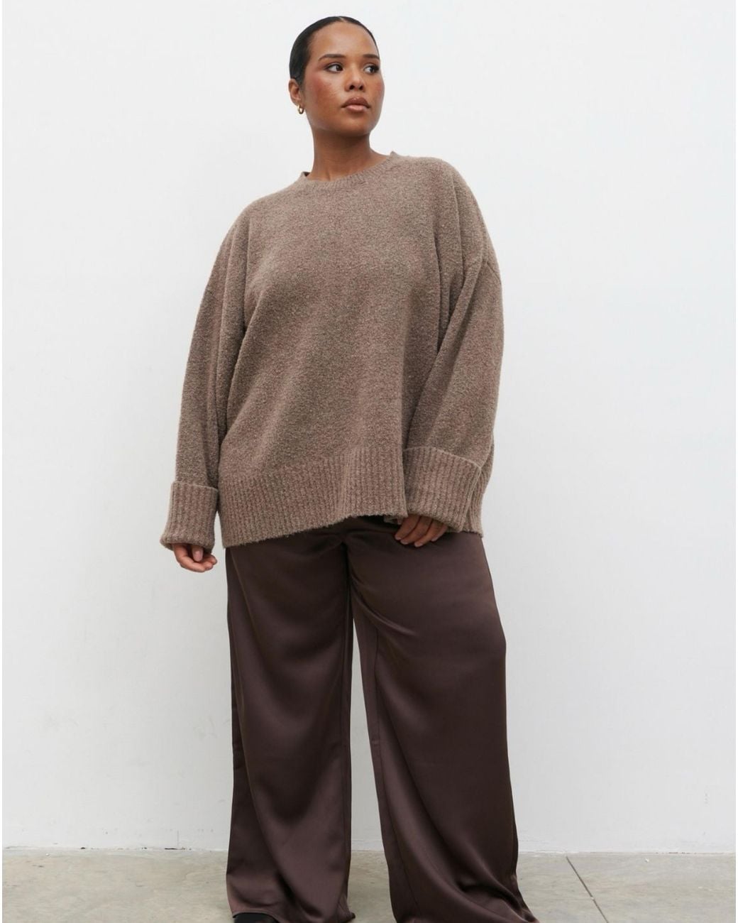 Pretty Lavish Brown Breya Satin Trousers