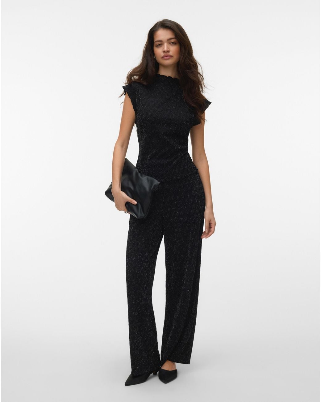 Vero Moda Black Kali High Straight Trouser