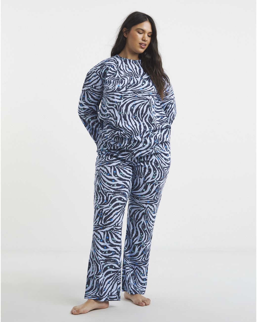Simply Be Blue Value Long Sleeve Pj Set
