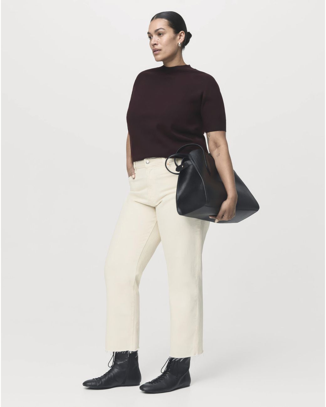 Mango Red Short Sleeve Sweater