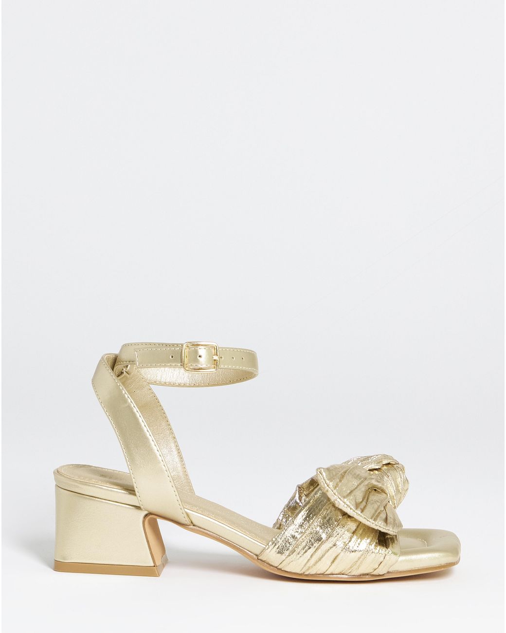 Simply Be Blue Side Bow Heels Wide Fit