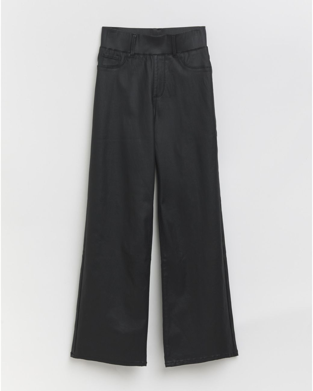 Simply Be White Coated Wide Leg Jeggings