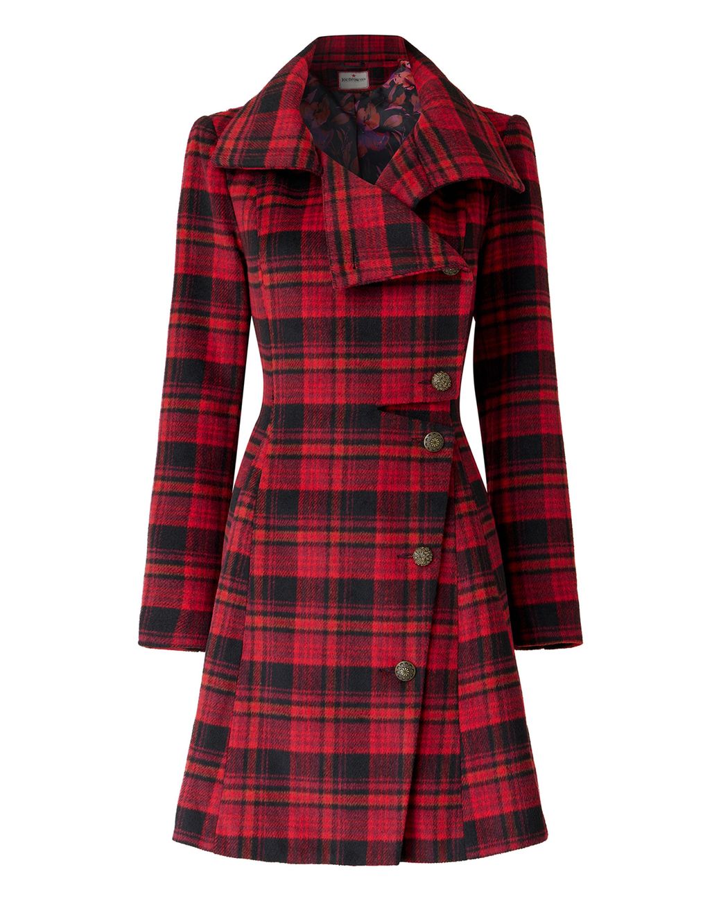 Joe Browns Red Autumn Days Check Coat