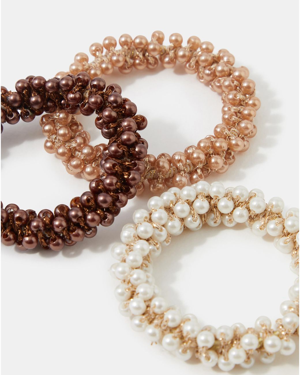 Accessorize White 3-Pack Pearl Hair Scrunchies