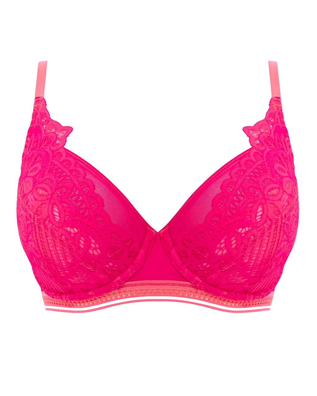 Figleaves Red Harper Geometric Lace Bra