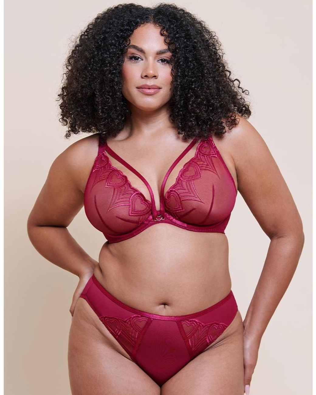 Curvy Kate Red Heartstopper Deep Plunge Bra