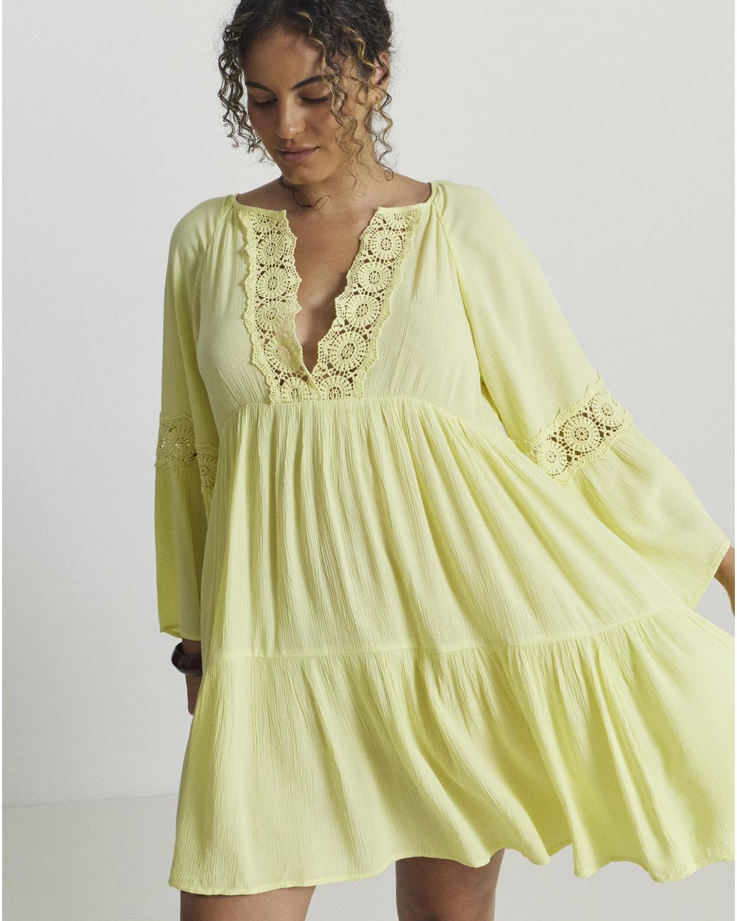 Figleaves Yellow Frida Lime Beach Dress