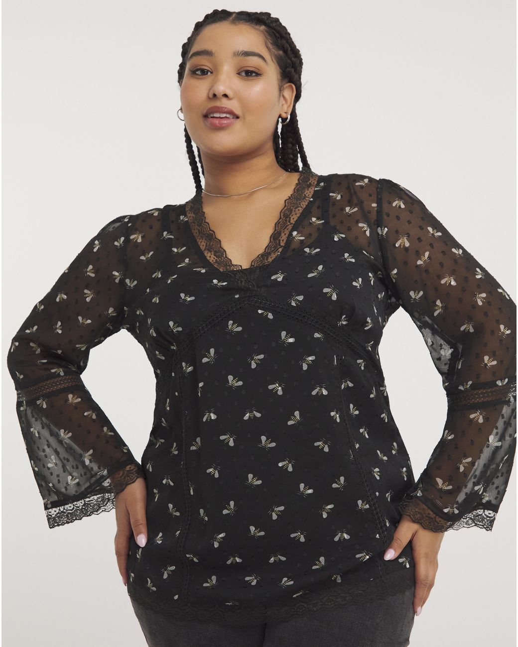 Joe Browns Black Joe Be Beautiful Chiffon Blouse