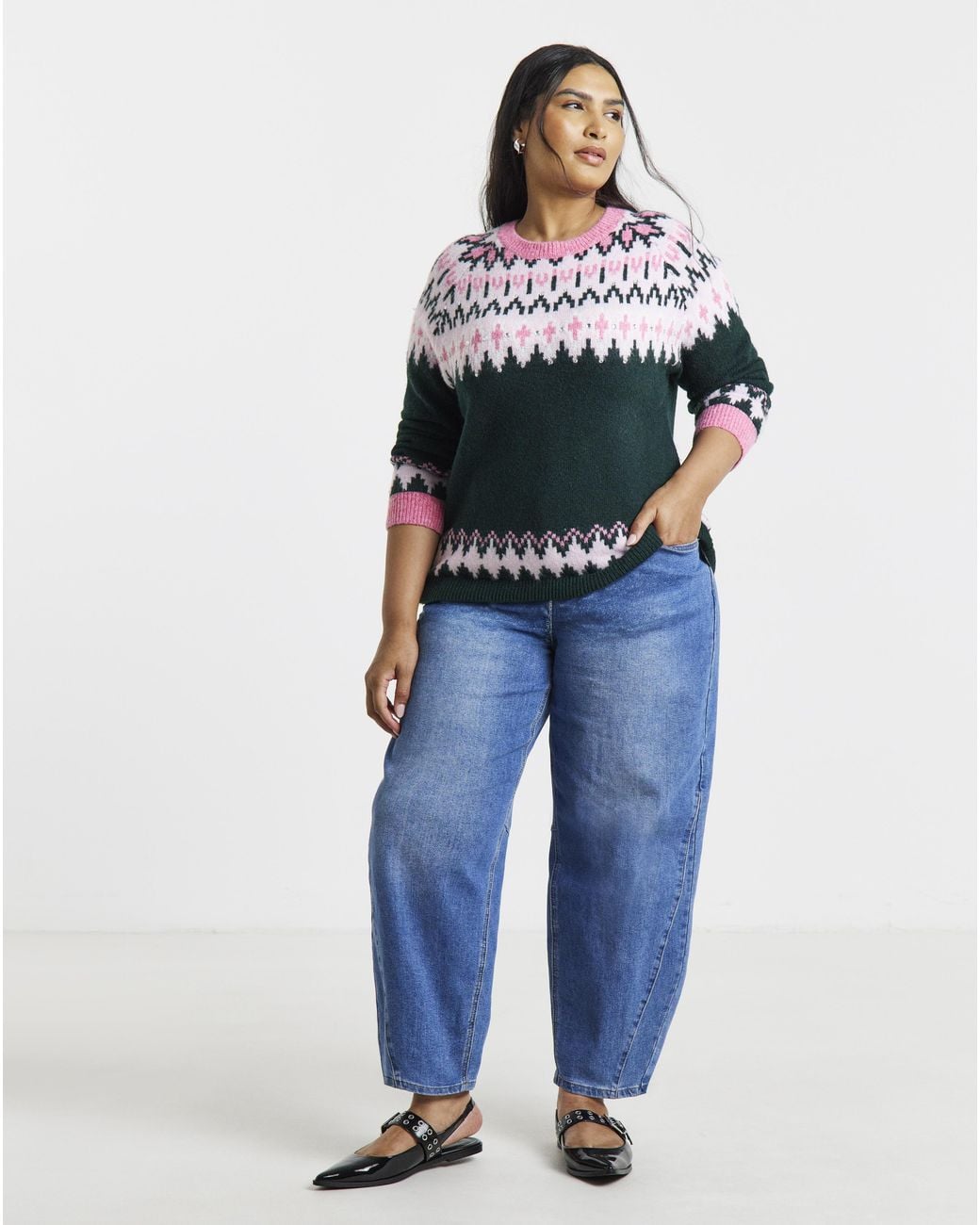 Simply Be Blue Diamante Jumper