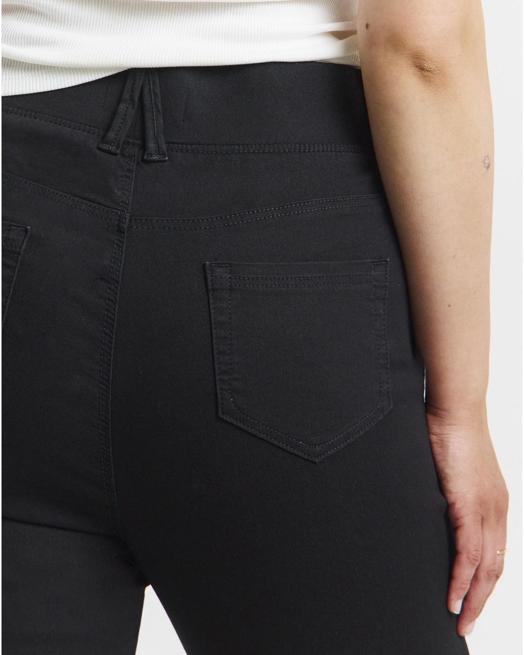 Simply Be White Skinny Pull On Jeggings