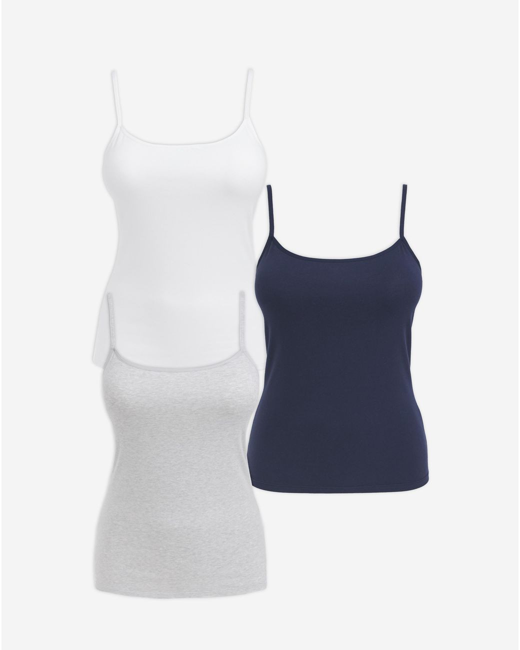 Pretty Secrets Gray 3 Pack Cotton Vests