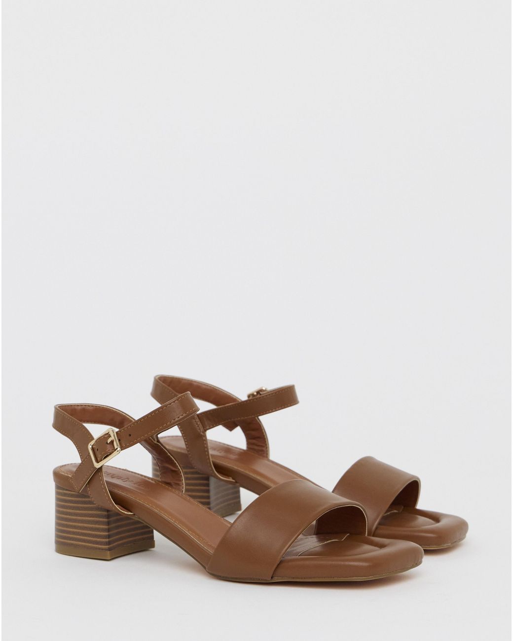 Simply Be Blue Block Heel Barely There Sandal Exwide