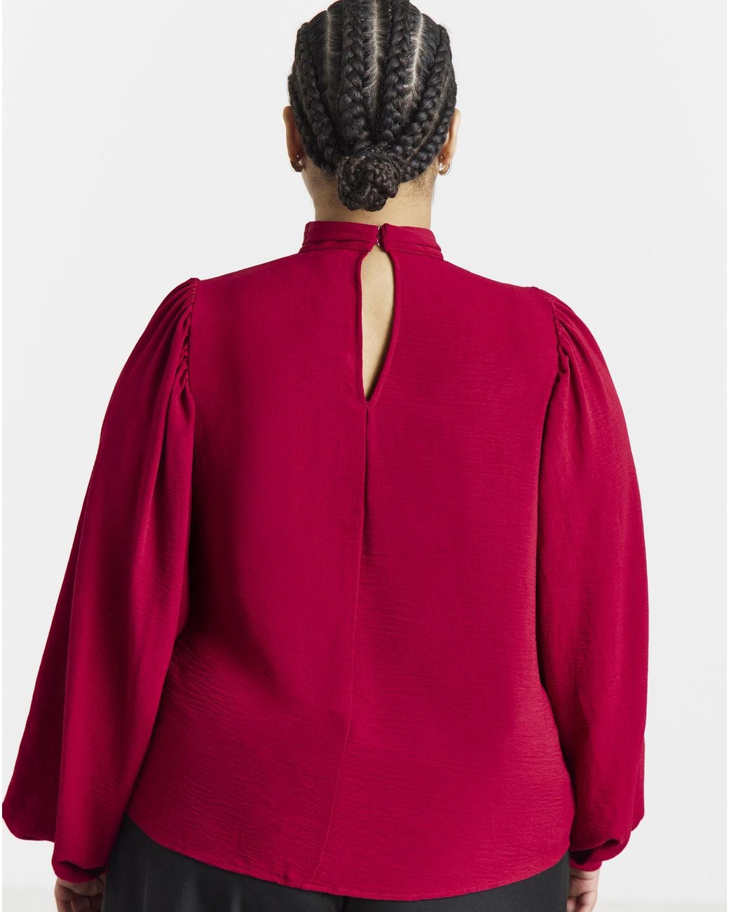 Simply Be Red Exaggerated Sleeve Blouse