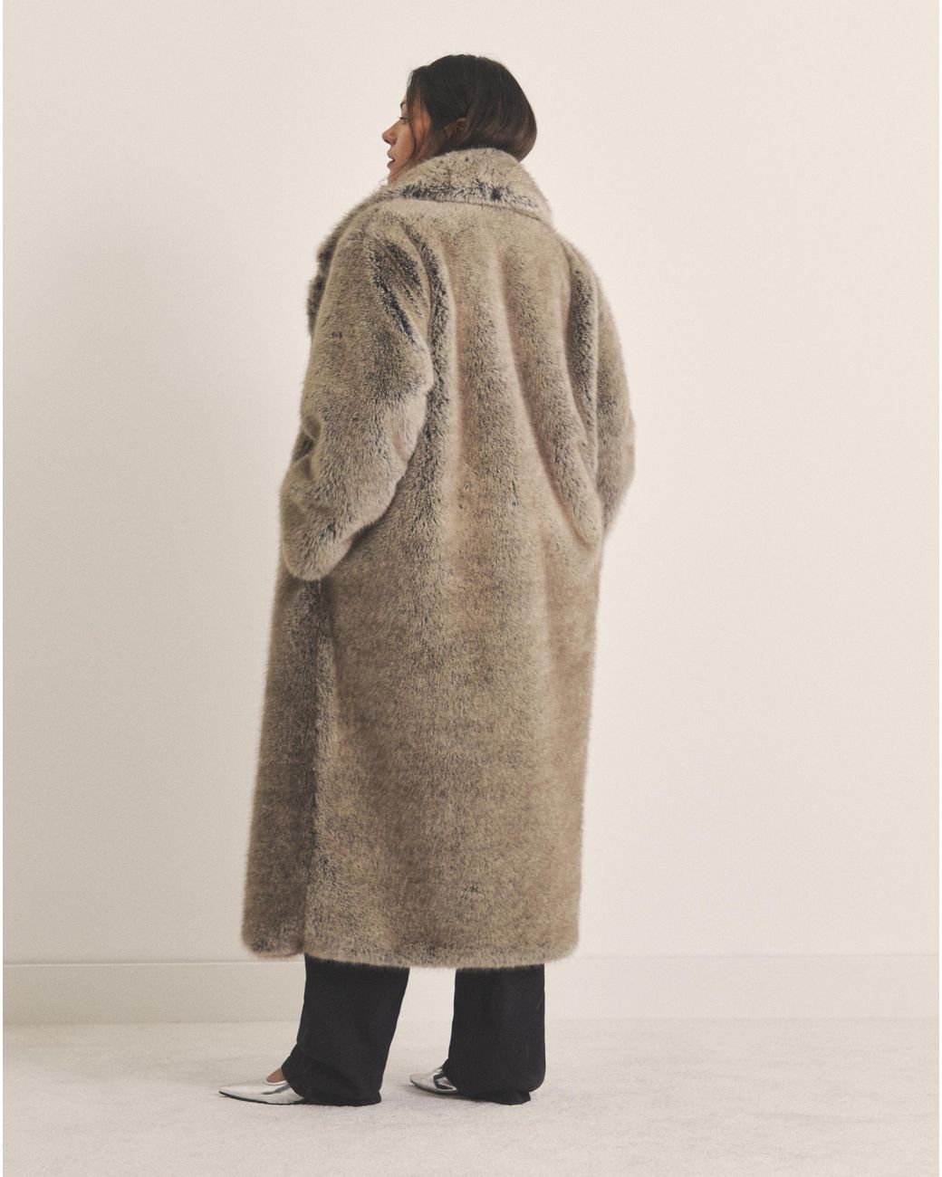 Simply Be Natural Sbe Faux Fur Maxi Coat