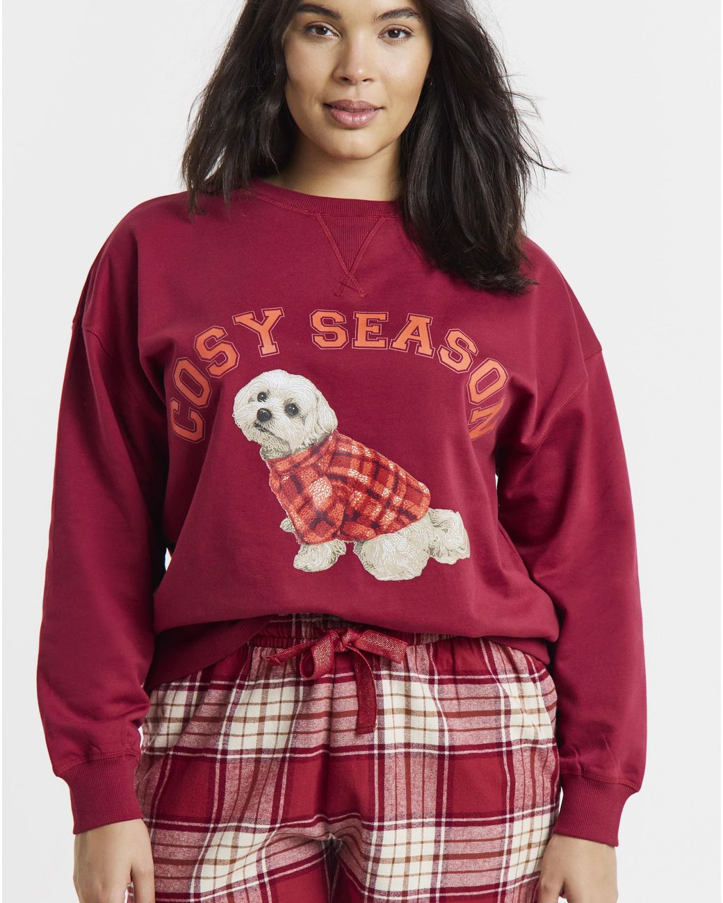 Pretty Secrets Red Dog Check Pyjama Set