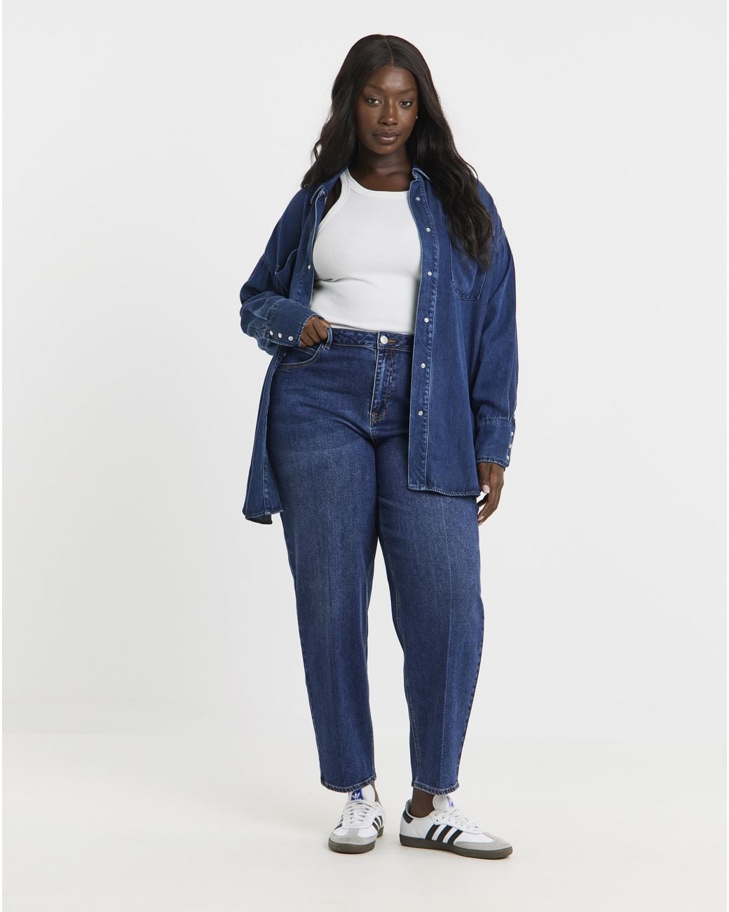 Simply Be Blue Barrel Jean