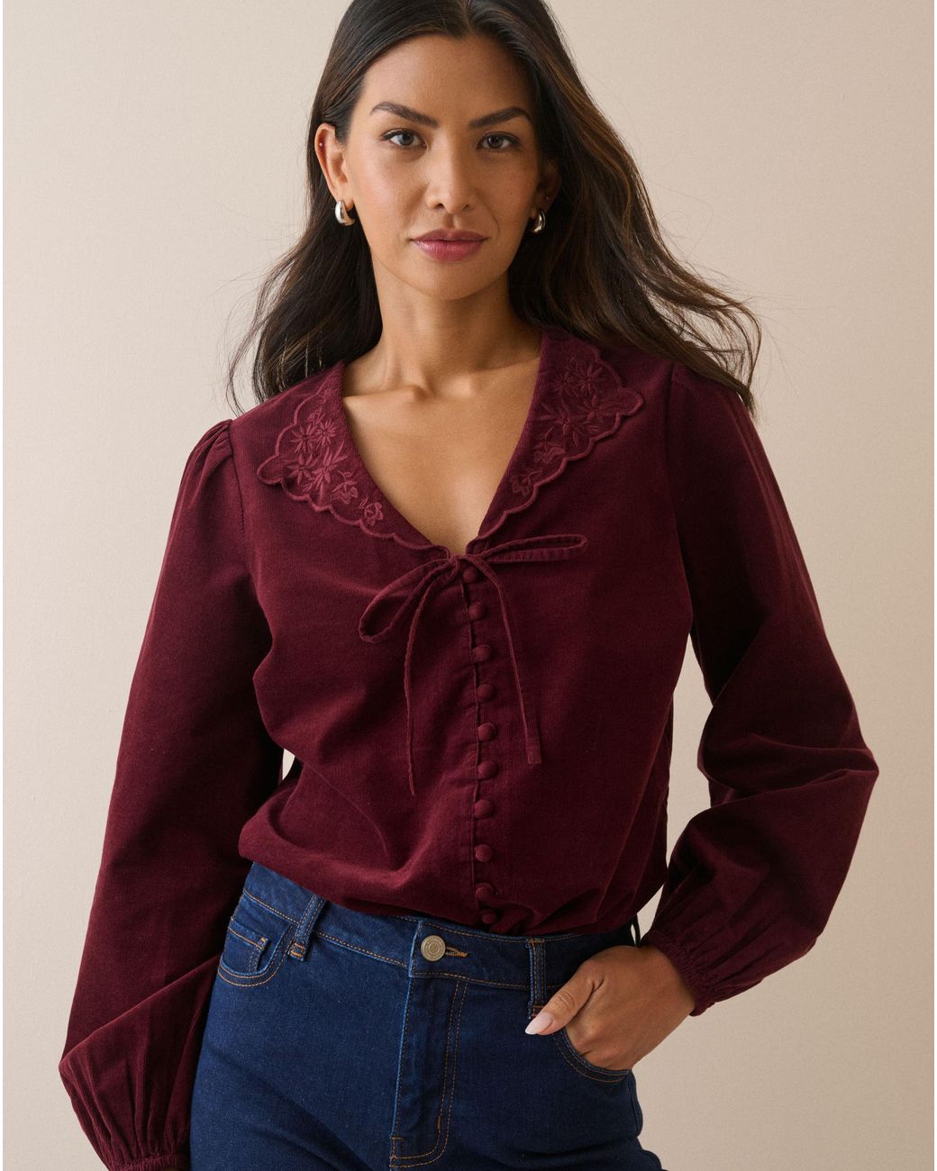 Nobody's Child Red Isla Blouse Cord
