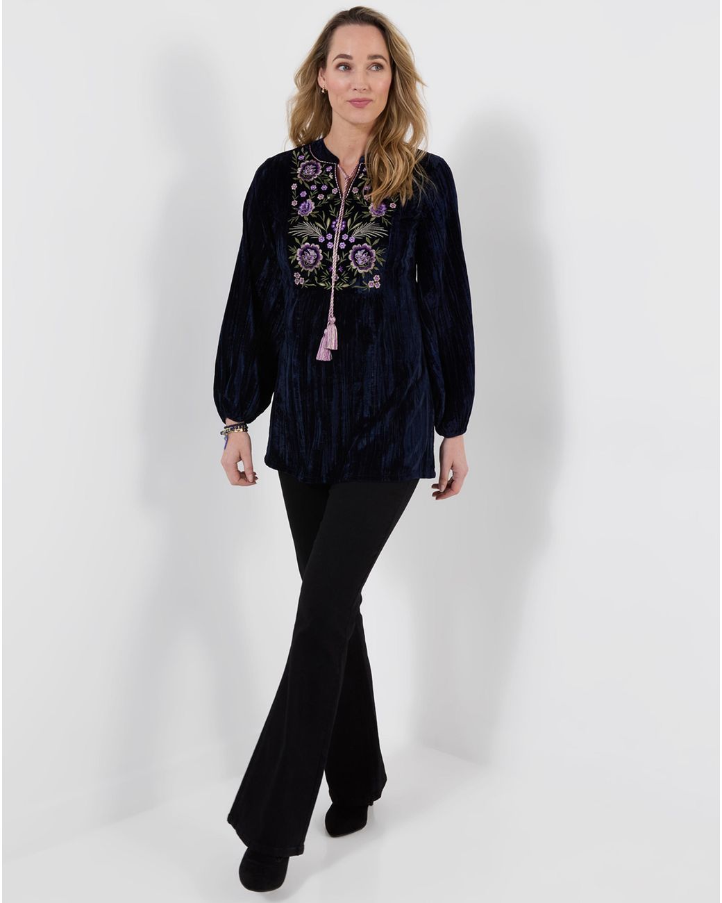 Joe Browns Blue Velvet Tunic Top