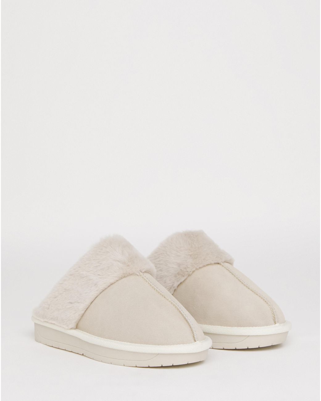 Simply Be Multicolor Faux Fur Lined Suede Mule Slipper Wide