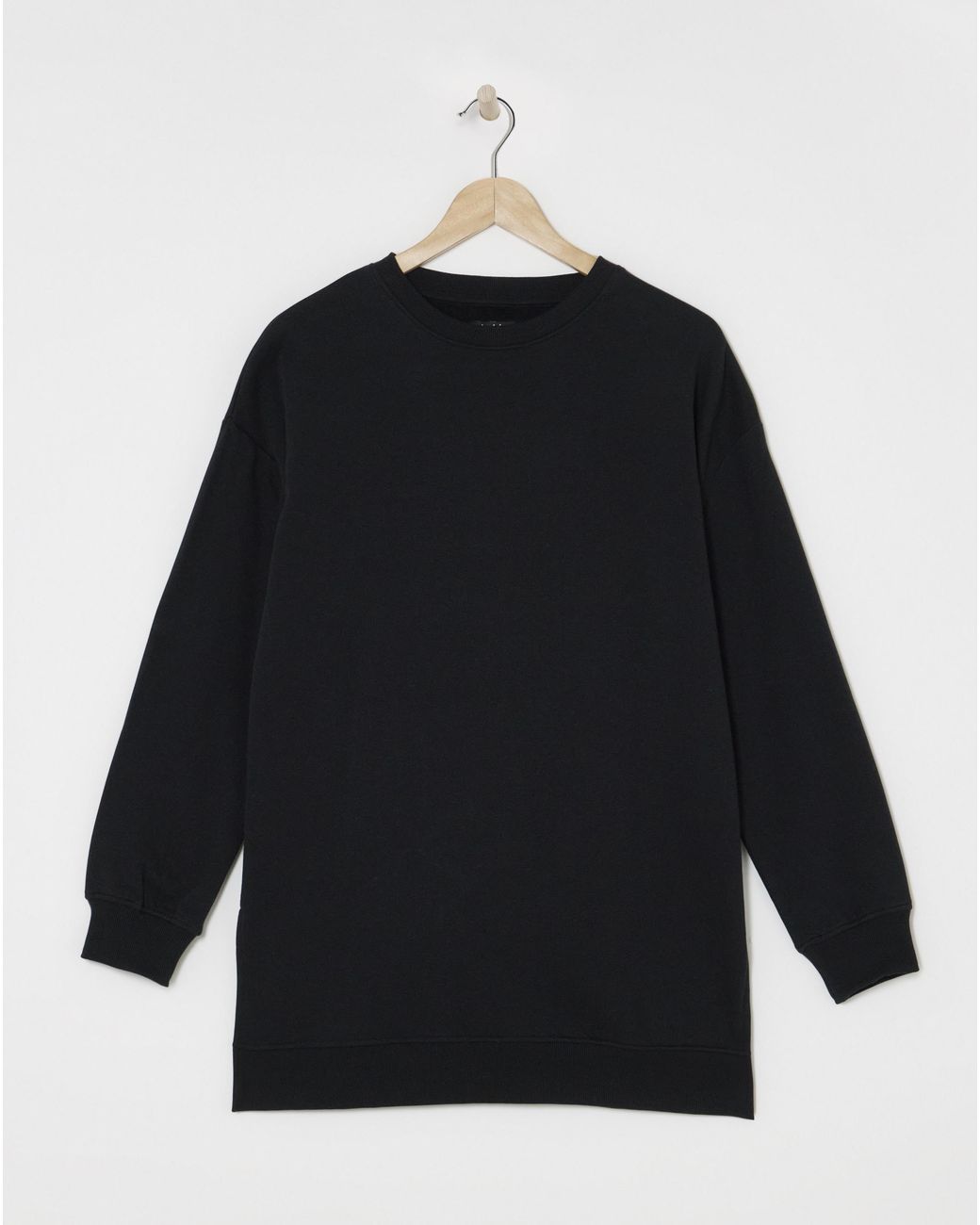 Simply Be Black Basic Longline Sweatshirt Tunic