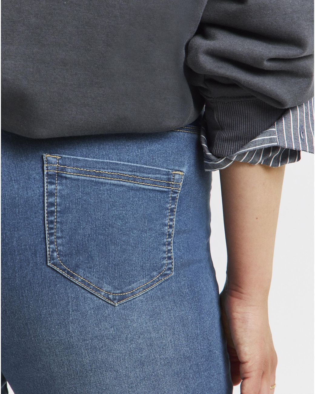 Simply Be Blue Skinny Pull On Jeggings