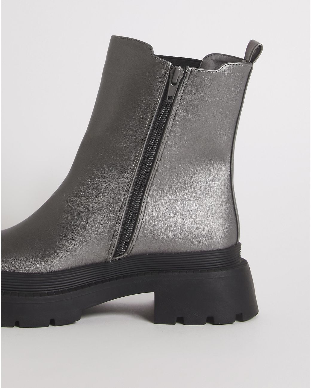 Simply Be Black Chunky Chelsea Ankle Boots Ex Wide