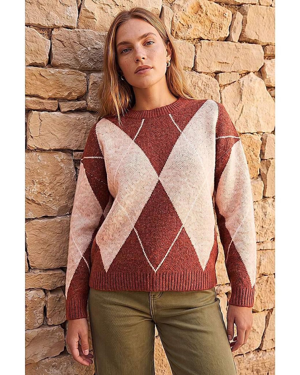 Roman Brown Roman Argyle Knit Jumper