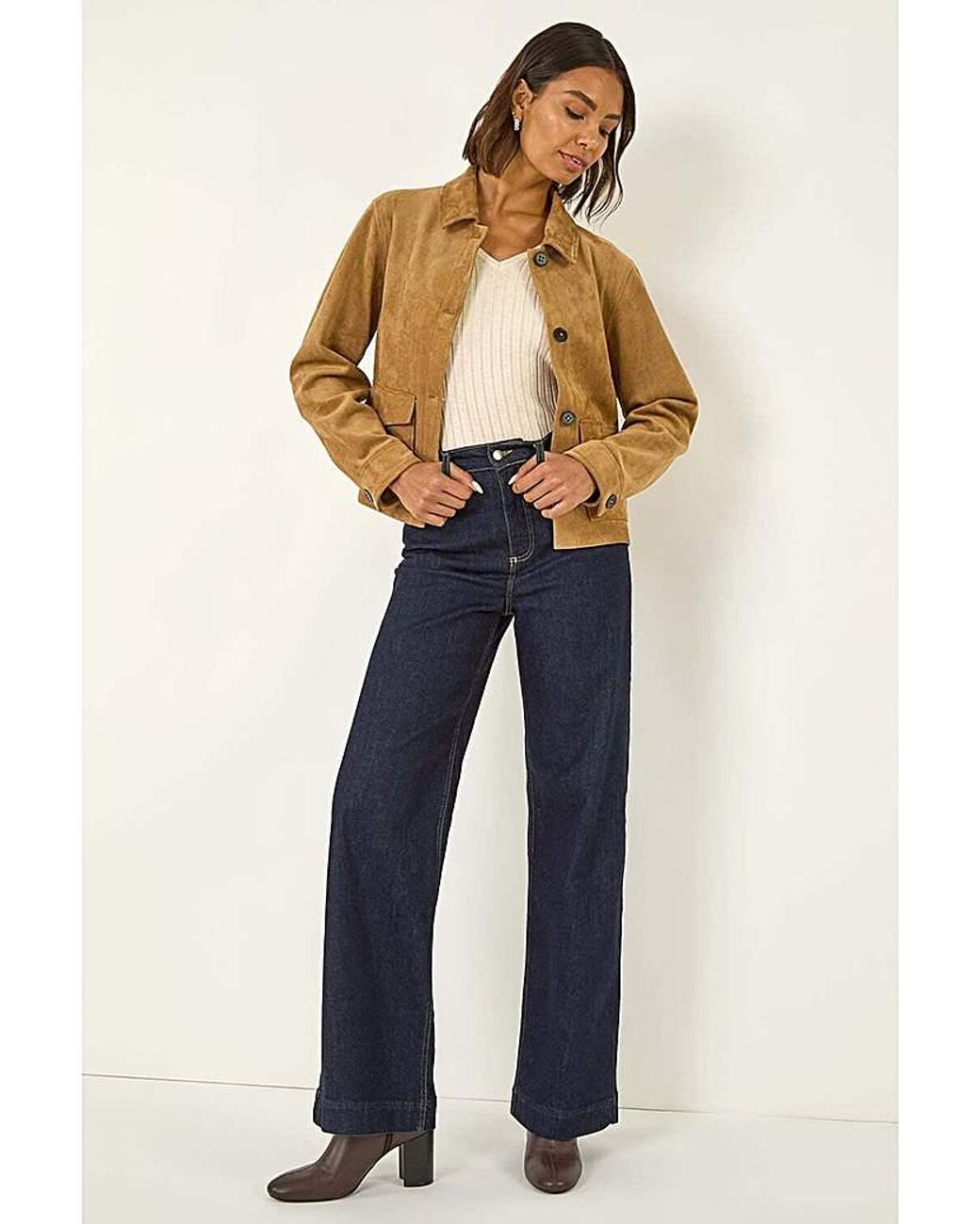 Roman Natural Roman Faux Suede Pocket Jacket