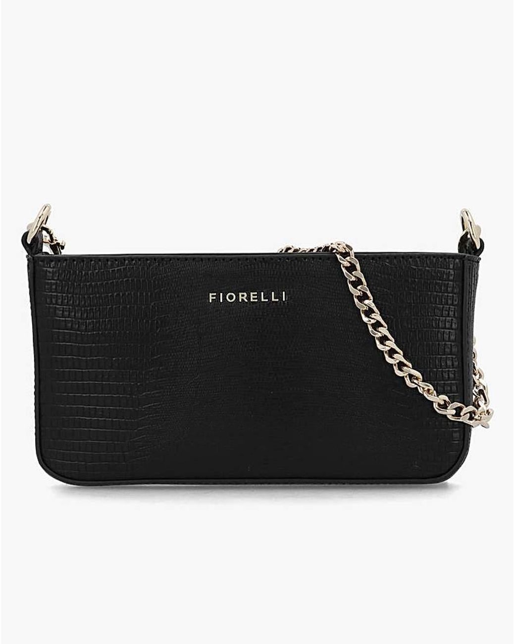 Fiorelli Black Ayla Moc Croc Clutch Bag
