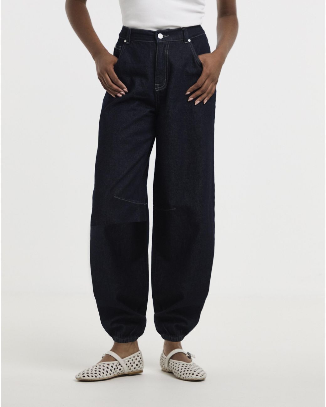 Simply Be Blue Cuffed Hem Denim Jeans