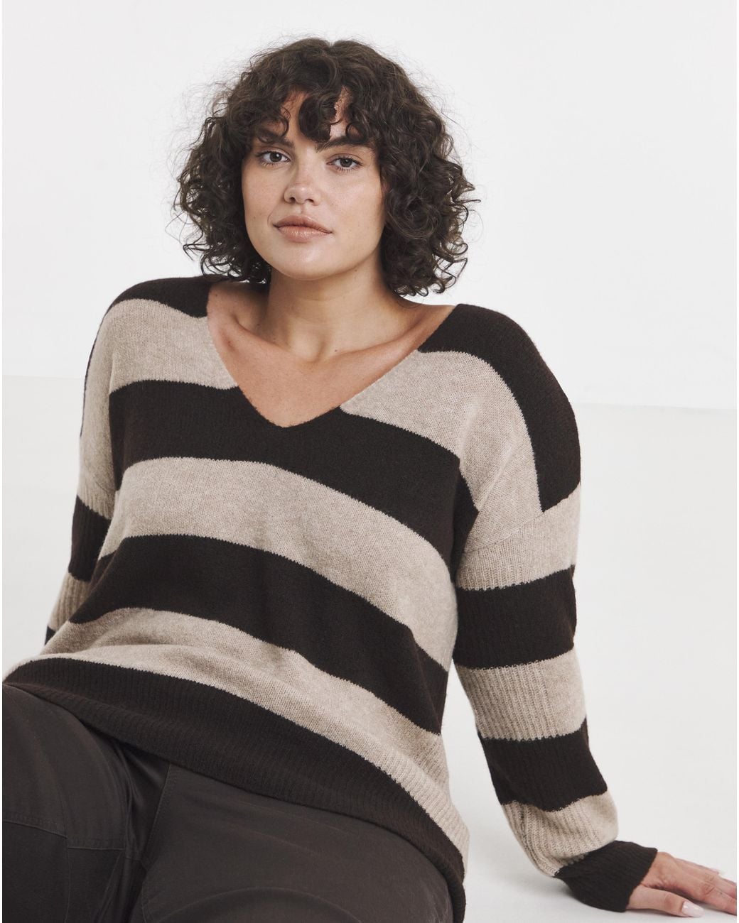 Simply Be Gray Sponge Slouch V Neck Tunic