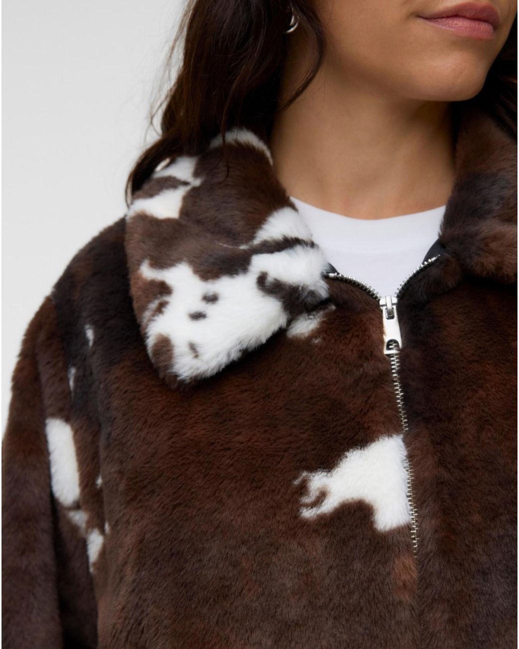 Vero Moda Brown Cow Print Short Jacket