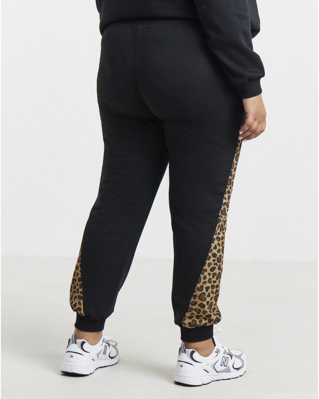 Simply Be Blue Leopard Side Stripe Jogger
