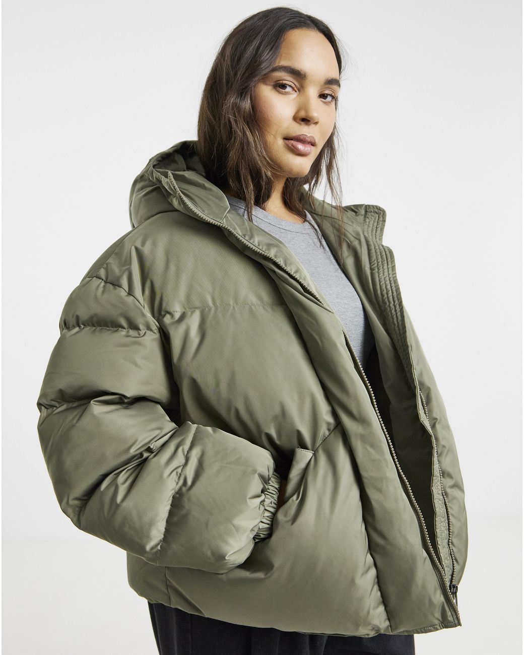 Native Youth Green Puffer Coat