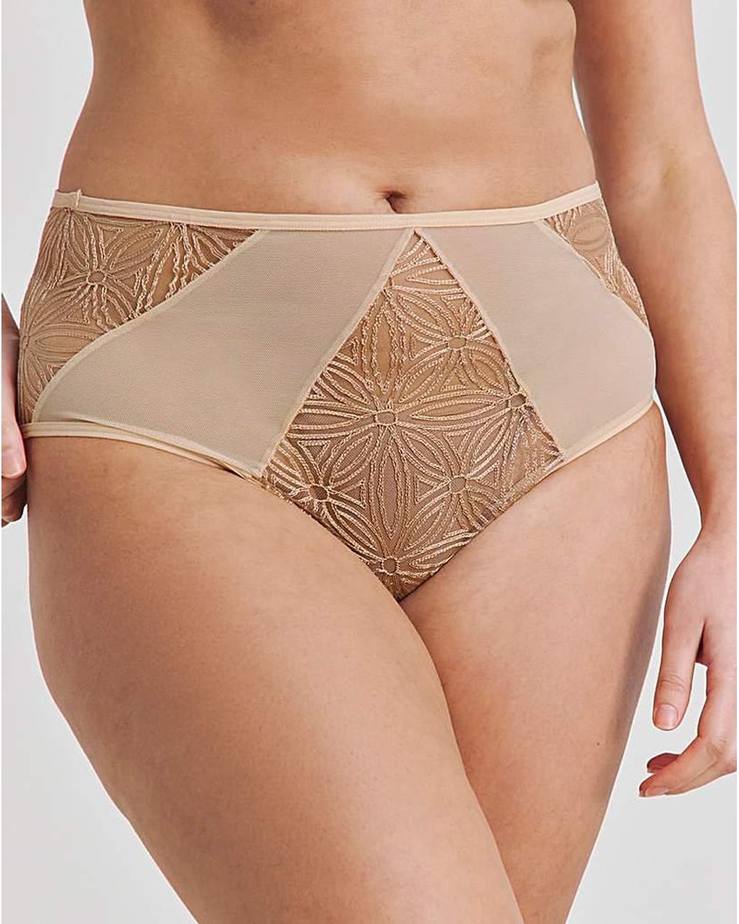 Pretty Secrets Natural Contemporary Geo Lace Full Fit Brief