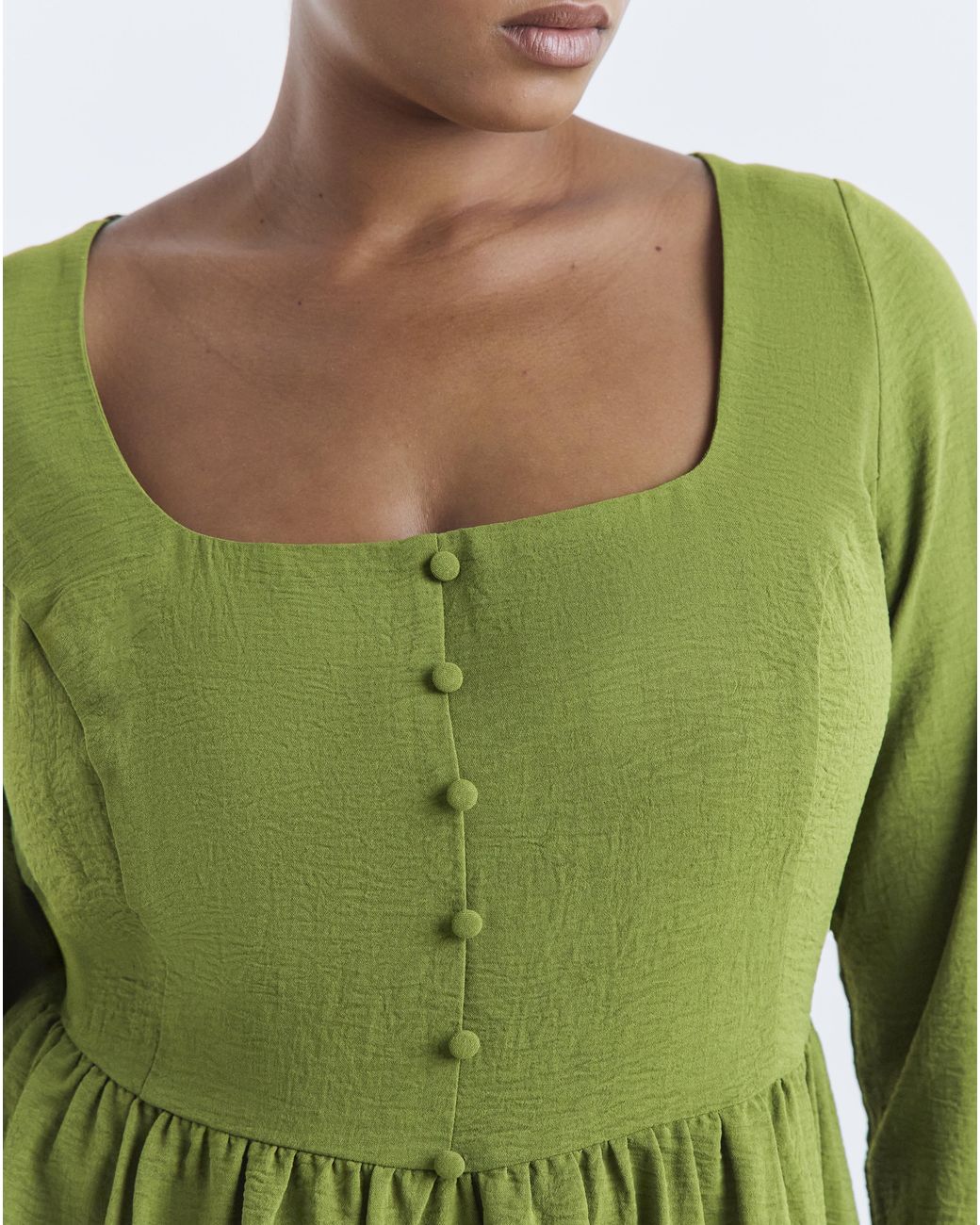 Simply Be Green Historic Detail Skater Dress
