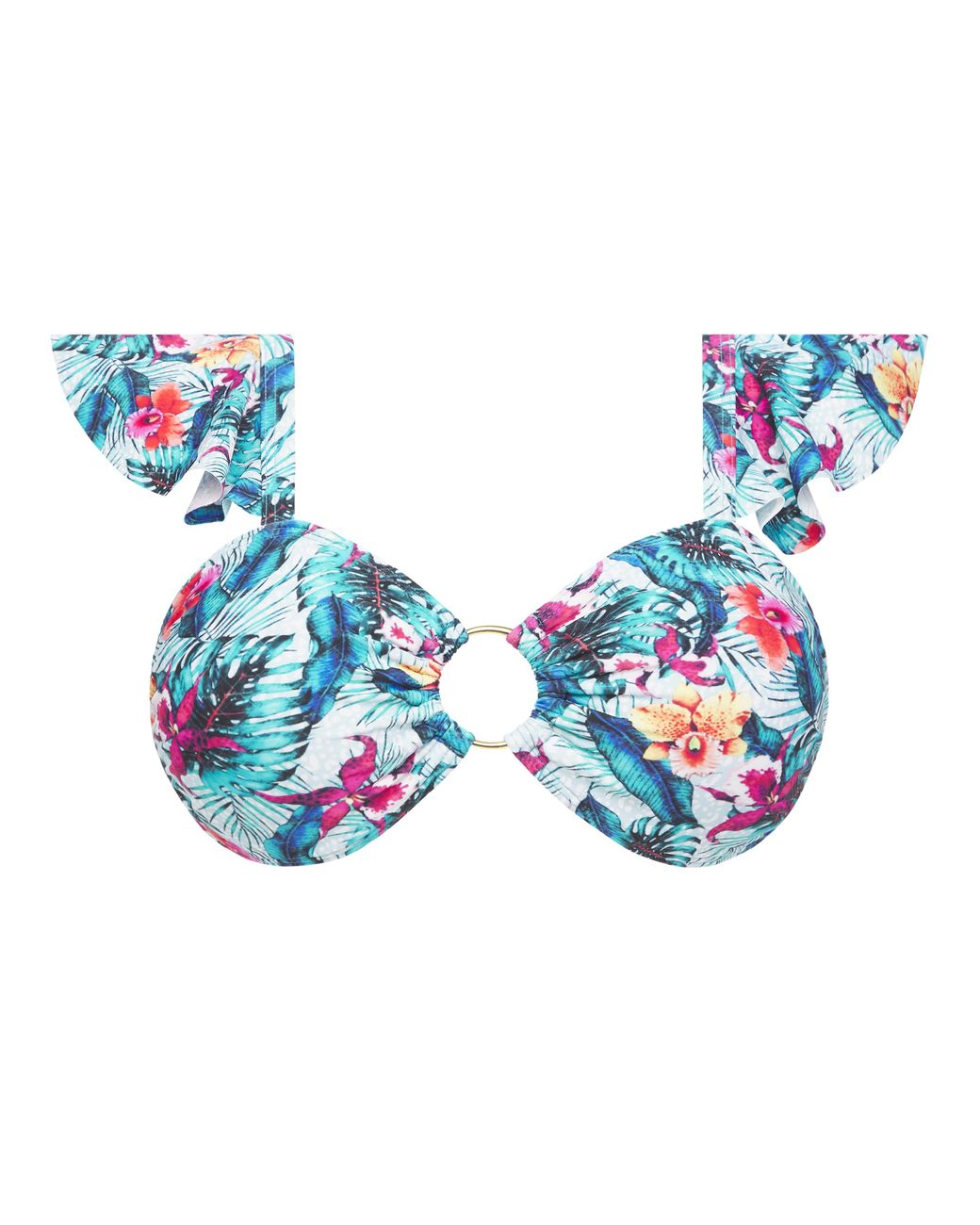 Joe Browns Blue Tropical Frill Sleeve Bikini