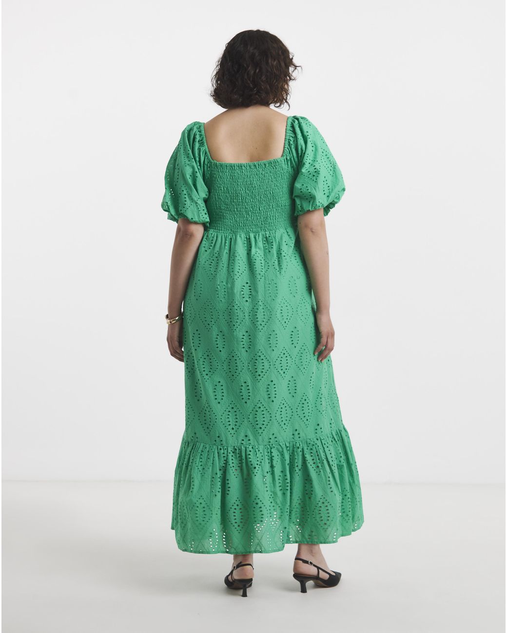 Simply Be Green Broderie Maxi Dress