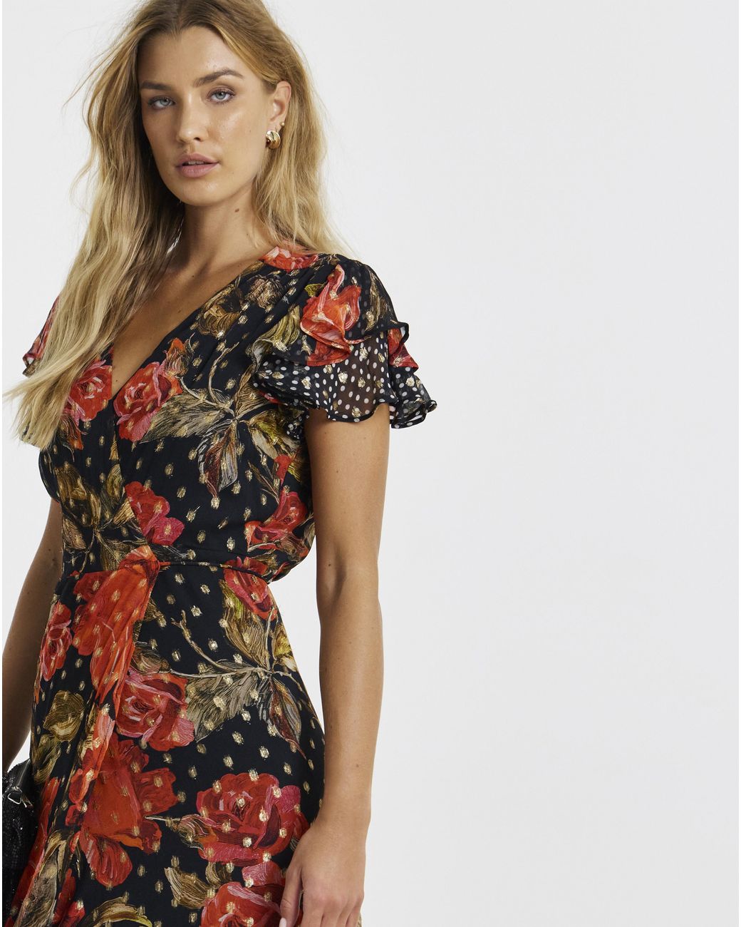 Hope & Ivy Red Ffion Wrap Maxi Dress