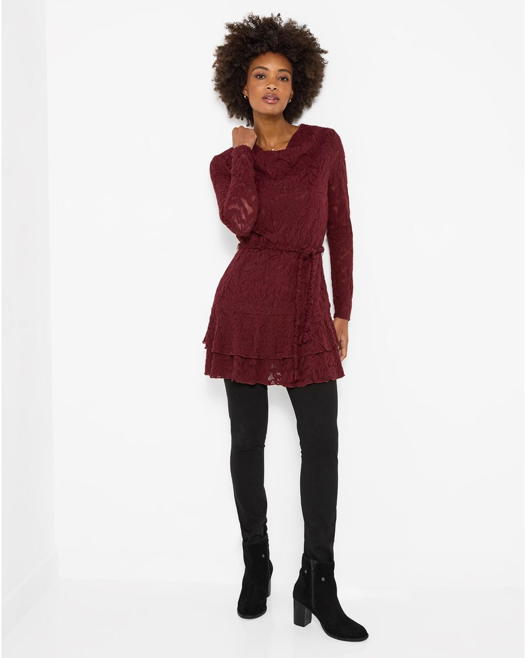Joe Browns Red Belted Lace Tunic Top