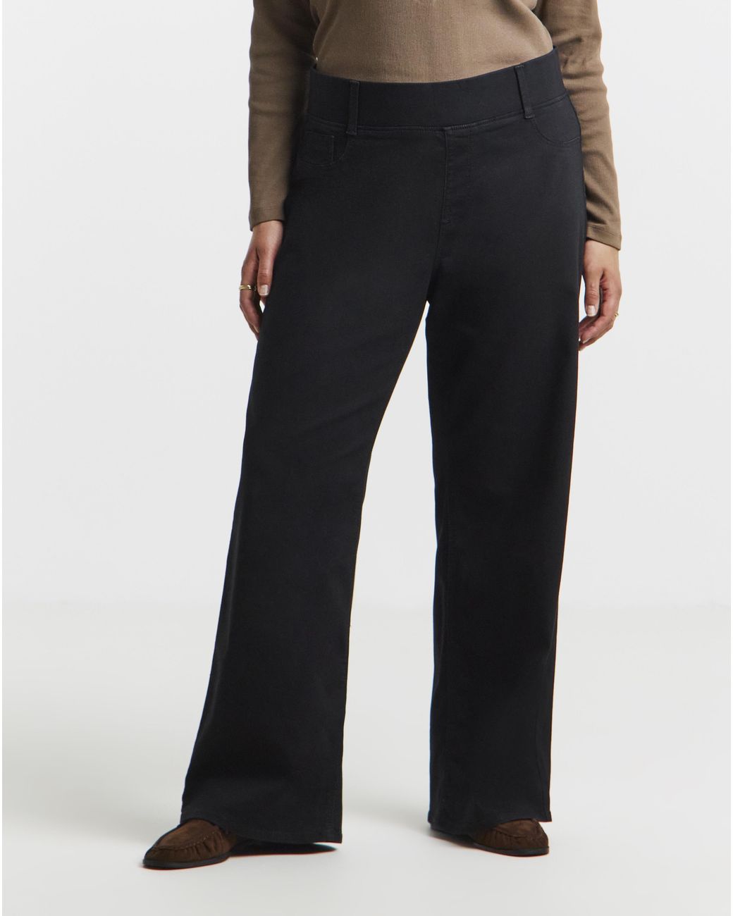 Simply Be White Wide Pull On Jeggings