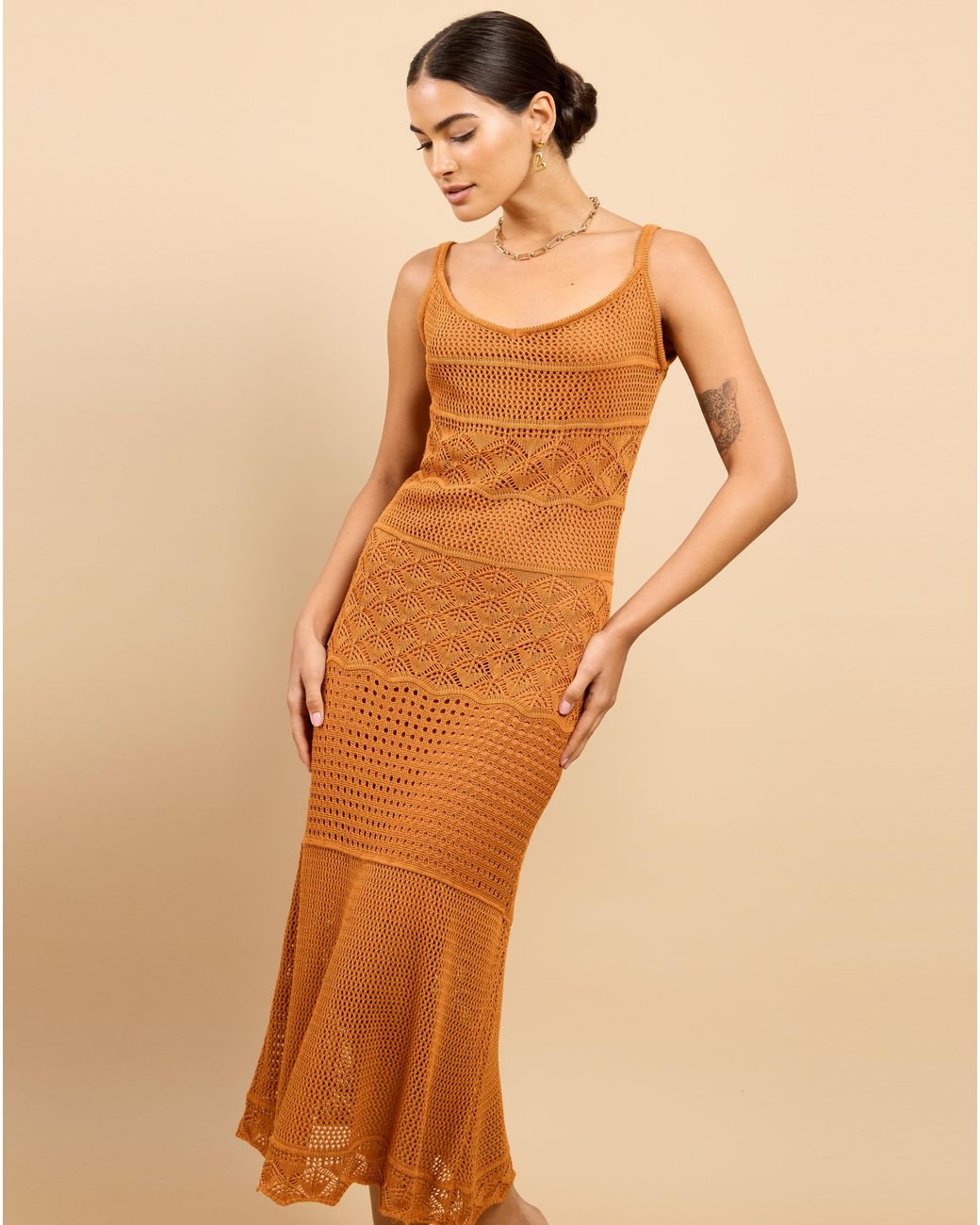Little Mistress Natural Lm Crochet Midaxi