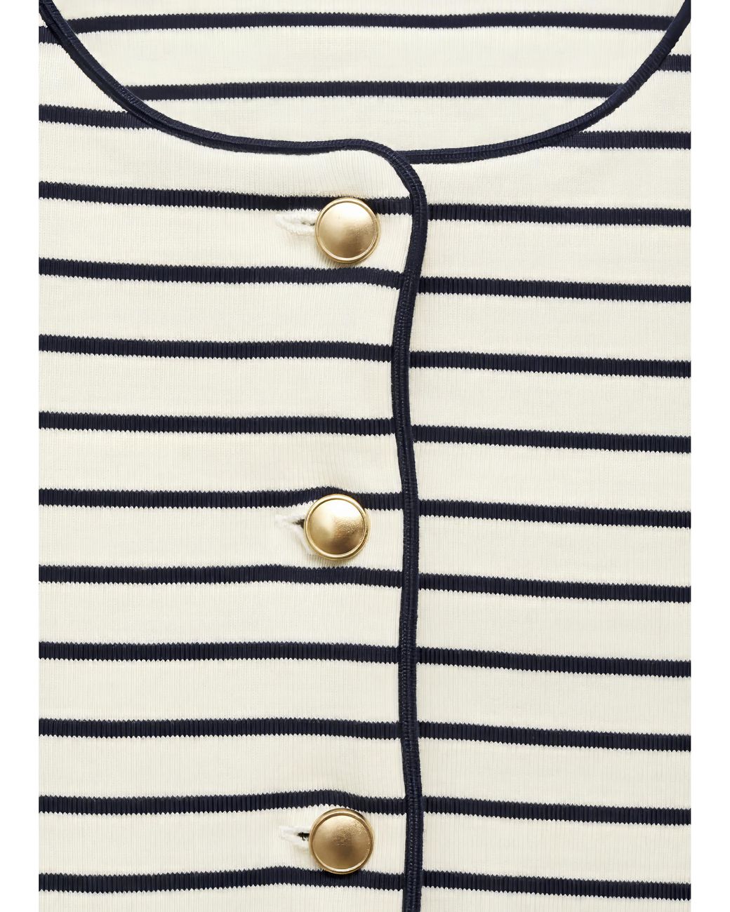 Mango White Striped Knit Cardigan