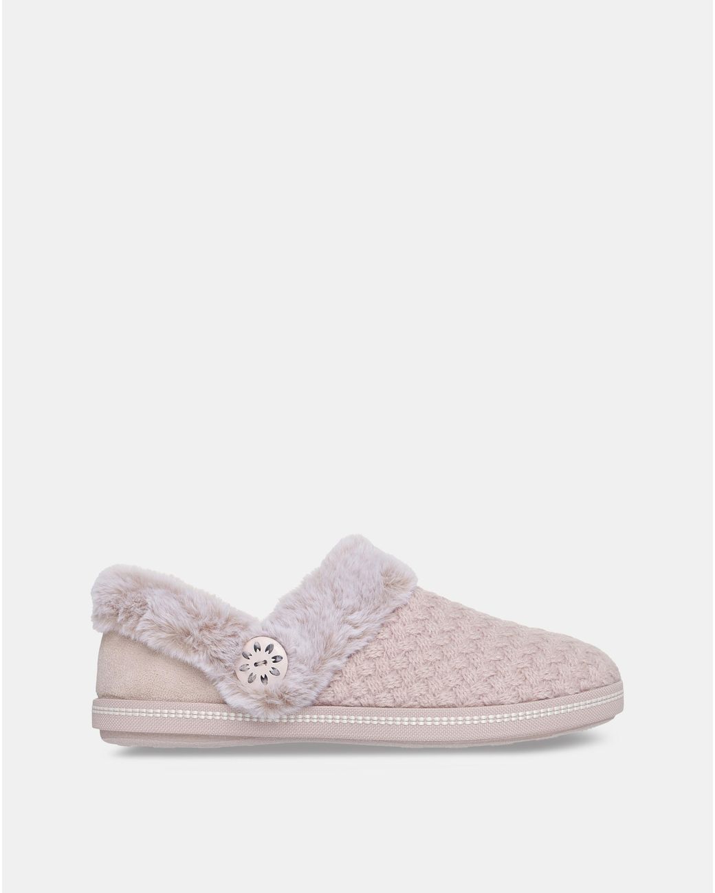 Skechers Pink Fur Memory Foam Slipper D Fit