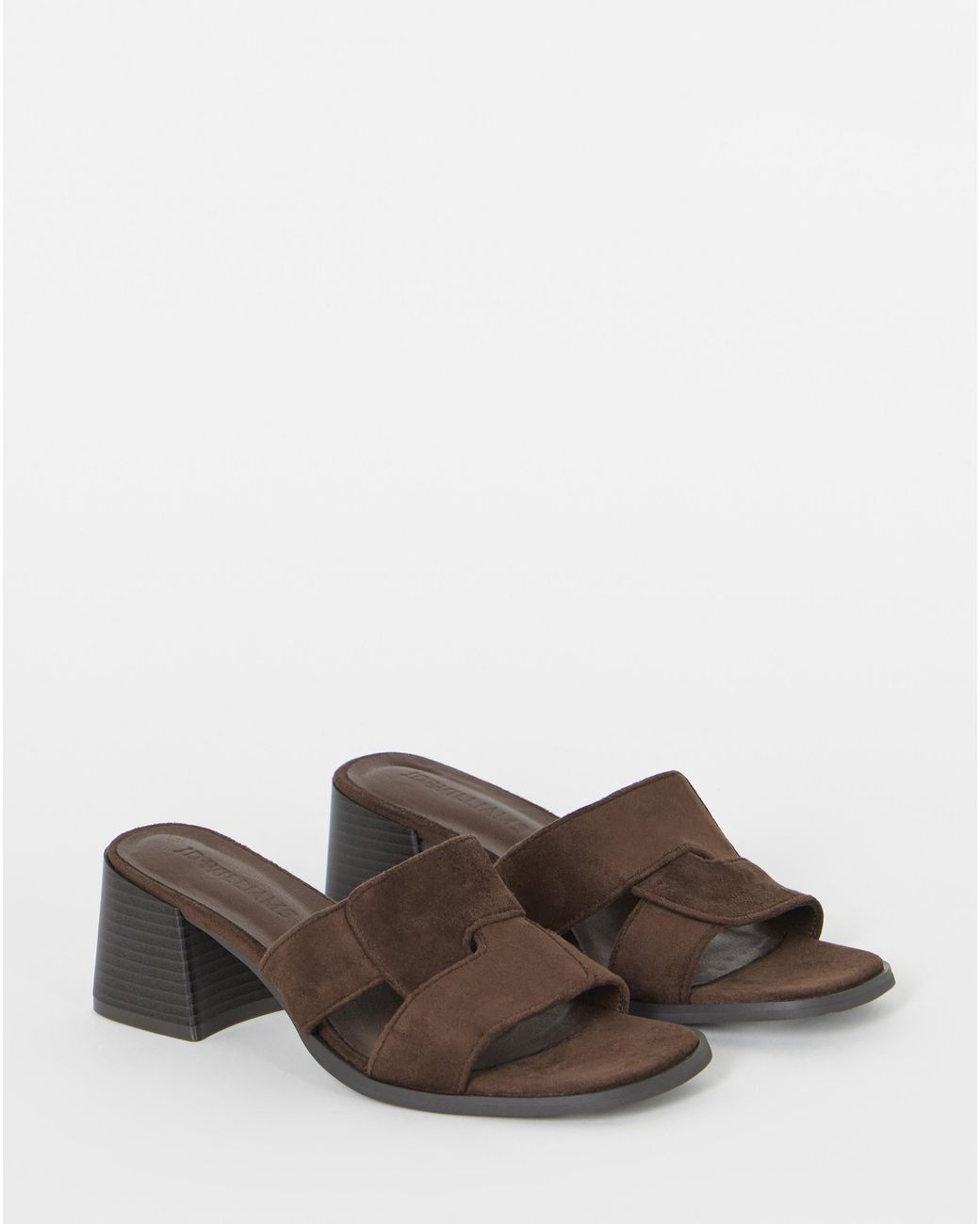 JD Williams White Woven Mule Block Heel Wide