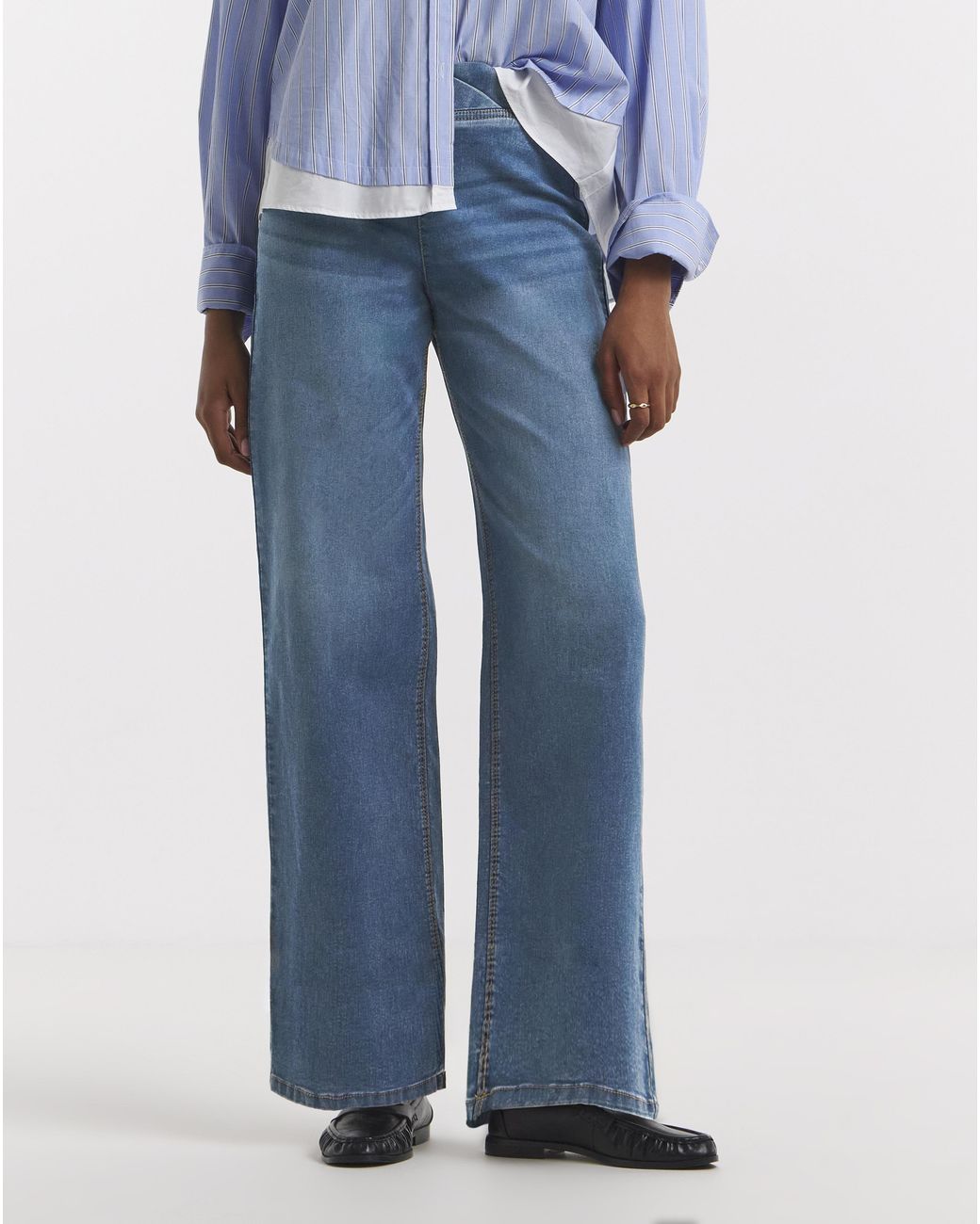 Simply Be Blue Wide Leg Weekender Jeggings